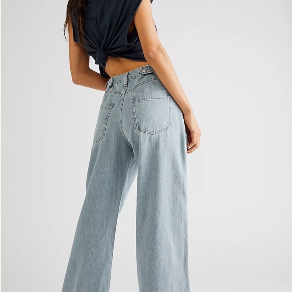 Free People We The Free Luca Super Slouch Wide Leg Trouser Jeans - Picture 6 of 9